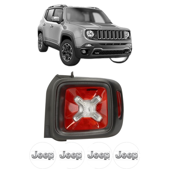 Lampa Stop Spate Dreapta JEEP RENEGADE SUV (BU, B1, BV) din 2014-2022, Auto, DEPO, 4x Stickere auto cu JEEP