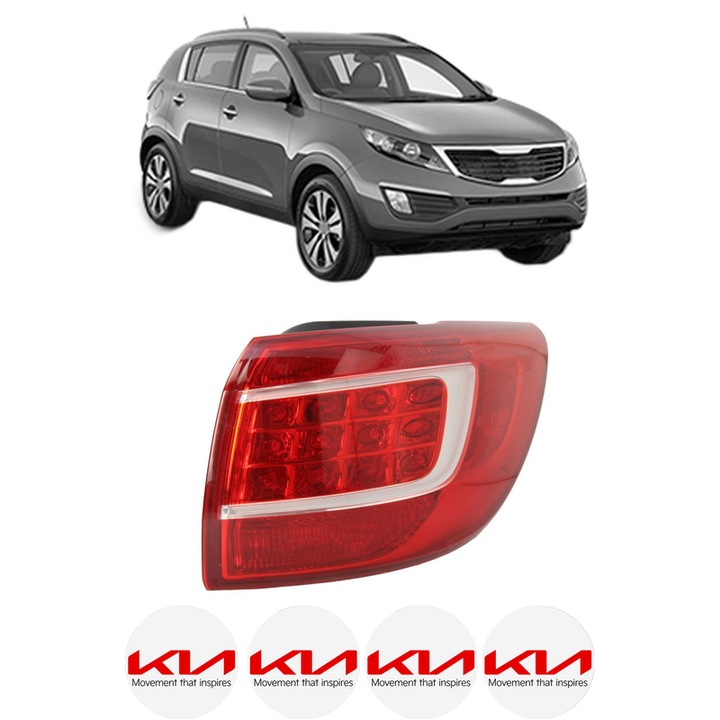 Lampa Stop Spate Dreapta KIA SPORTAGE III (SL) din 2010-2015, Auto, DEPO, 4x Stickere auto cu KIA