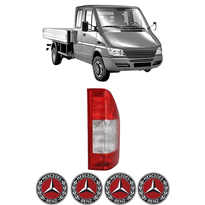 Lampa Stop Spate Dreapta MERCEDES-BENZ SPRINTER 5-t Platform/Chassis (B905) din 2001-2006, Auto, TYC, 4x Stickere auto cu MERCEDES-BENZ