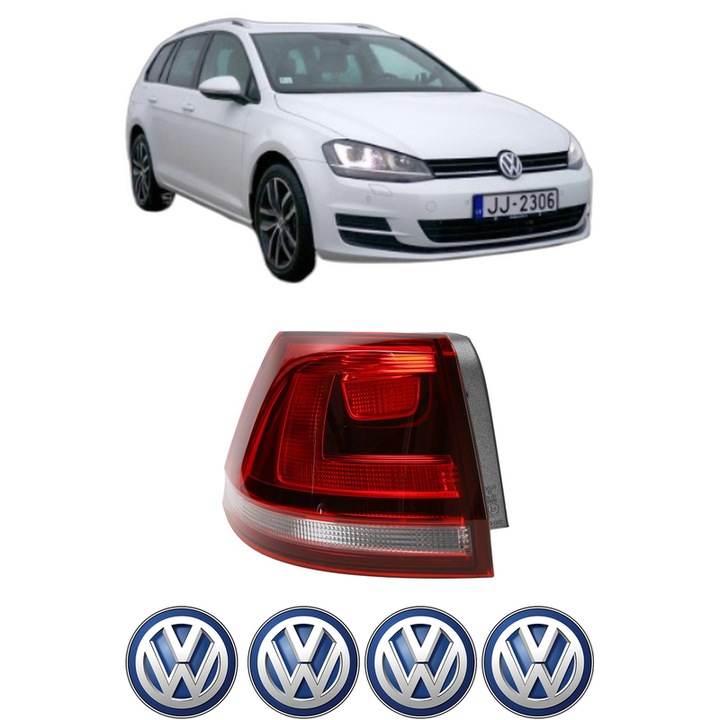 Lampa Stop Spate Stanga Volkswagen GOLF VII Variant (BA5, BV5) din 2013-2021, Auto, TYC, 4x Stickere auto cu Volkswagen