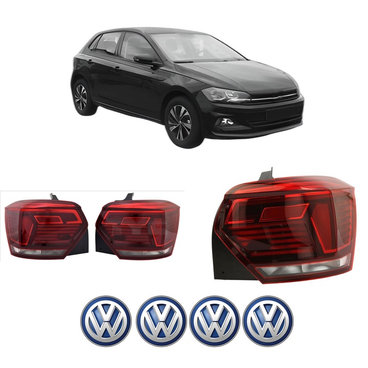 Set Stopuri Spate Stanga Dreapta Volkswagen POLO VI (AW1, BZ1, AE1) din 2017-2021, Auto, TYC, 4x Stickere auto cu Volkswagen