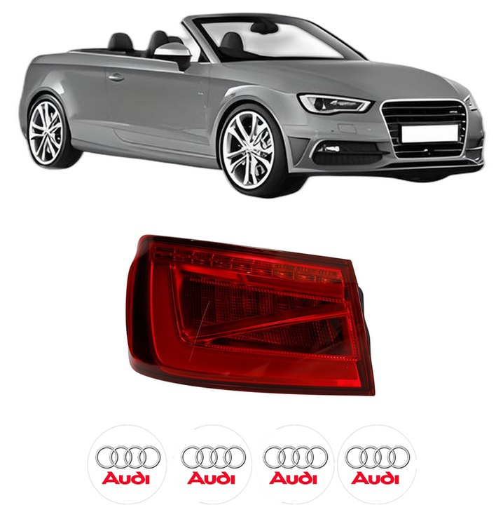 Lampa Stop Spate Stanga AUDI A3 Convertible (8V7, 8VE) din 2013-2020, Auto, TYC, 4x Stickere auto cu AUDI