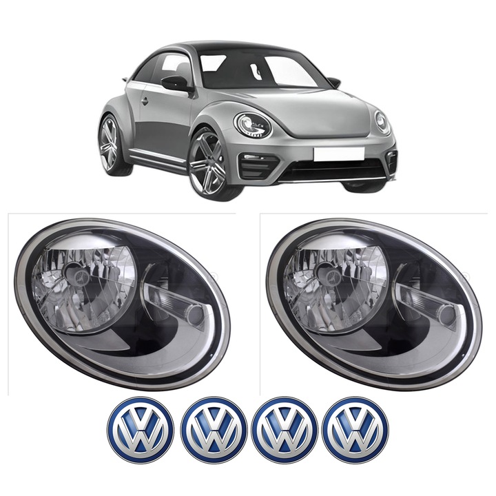 Set Faruri Stanga Dreapta Fata Volkswagen BEETLE (5C1, 5C2) din 2011-2019, Auto, TYC, 4x Stickere auto cu Volkswagen
