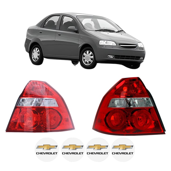 Set Stopuri Spate Stanga Dreapta CHEVROLET AVEO / KALOS Saloon (T200) din 2003-2008, Auto, DEPO, 4x Stickere auto cu CHEVROLET