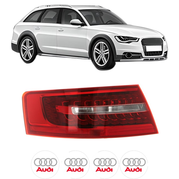 Lampa Stop Spate Stanga AUDI A6 Allroad C7 (4GH, 4GJ) din 2012-2018, Auto, DEPO, 4x Stickere auto cu AUDI