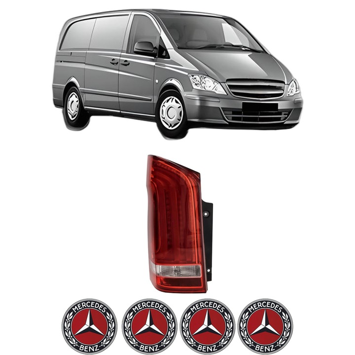 Lampa Stop Spate Stanga MERCEDES-BENZ VITO Van (W447) din 2014-2021, Auto, DEPO, 4x Stickere auto cu MERCEDES-BENZ