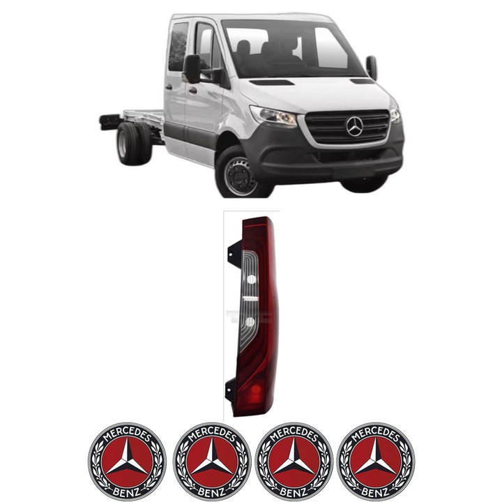 Lampa Stop Spate Stanga MERCEDES-BENZ SPRINTER 4-t Platform/Chassis (B907, B910) din 2018-2021, Auto, TYC, 4x Stickere auto cu MERCEDES-BENZ