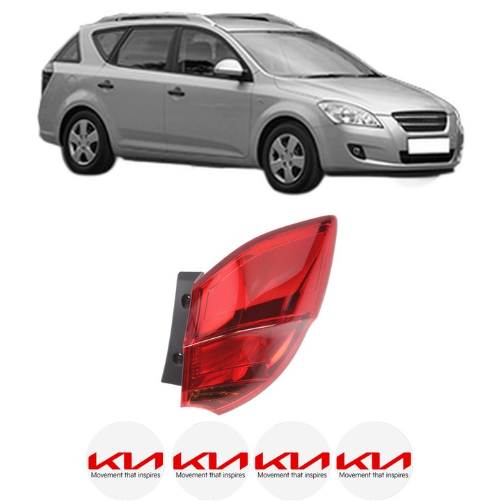 Lampa Stop Spate Dreapta KIA CEE'D SW (ED) din 2007-2012, Auto, DEPO, 4x Stickere auto cu KIA