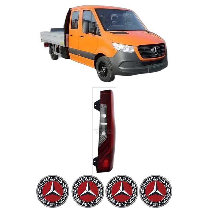 Lampa Stop Spate Stanga MERCEDES-BENZ SPRINTER 3, 5-t Platform/Chassis (B907, B910) din 2018-2021, Auto, TYC, 4x Stickere auto cu MERCEDES-BENZ