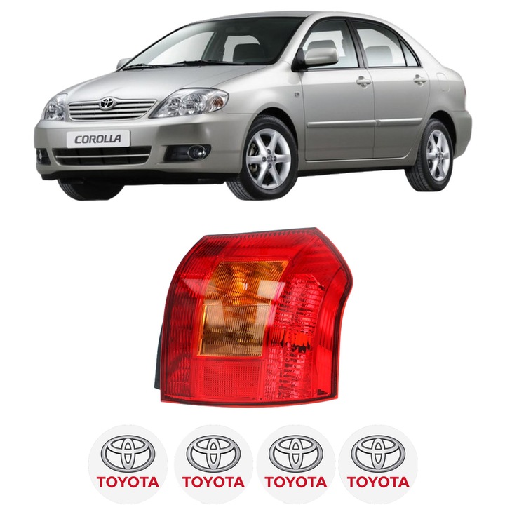 Lampa Stop Spate Dreapta TOYOTA COROLLA Saloon (_E12_) din 2001-2008, Auto, DEPO, 4x Stickere auto cu TOYOTA