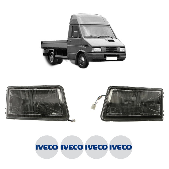 Set Faruri Stanga Dreapta Fata IVECO DAILY II Platform/Chassis din 1989-1999, Auto, TYC, 4x Stickere auto cu IVECO