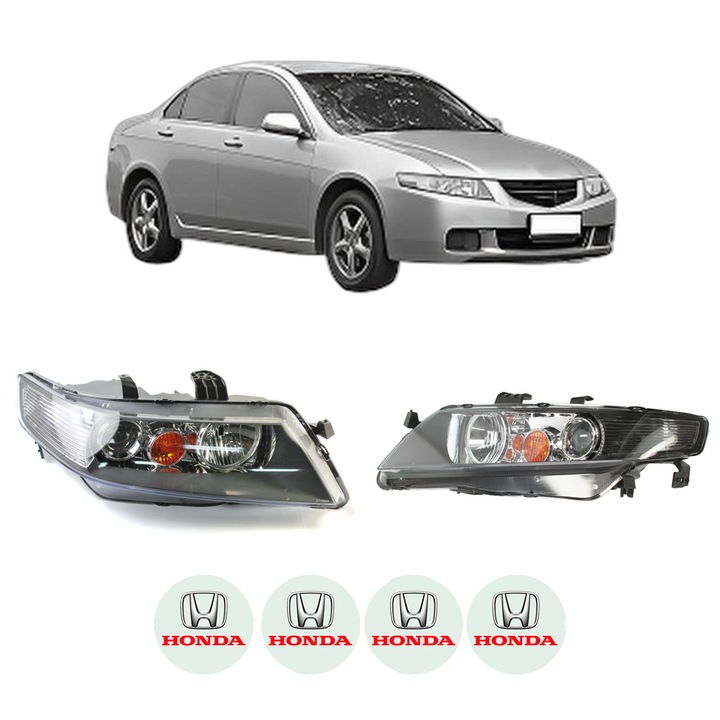 Set Faruri Stanga Dreapta Fata HONDA ACCORD VII (CL, CN) din 2002-2008, Auto, DEPO, 4x Stickere auto cu HONDA