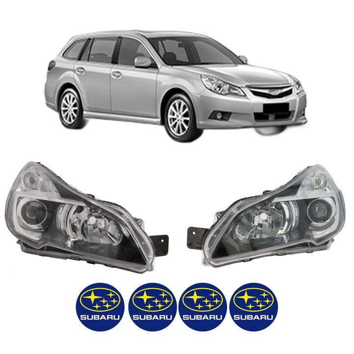 Set Faruri Stanga Dreapta Fata SUBARU LEGACY V Estate (BR) din 2009-2014, Auto, DEPO, 4x Stickere auto cu SUBARU