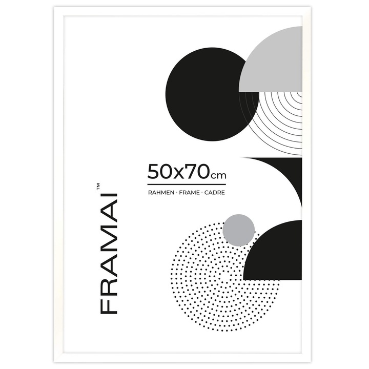 Rama foto alba FRAMAI, dimensiune 50x70 cm