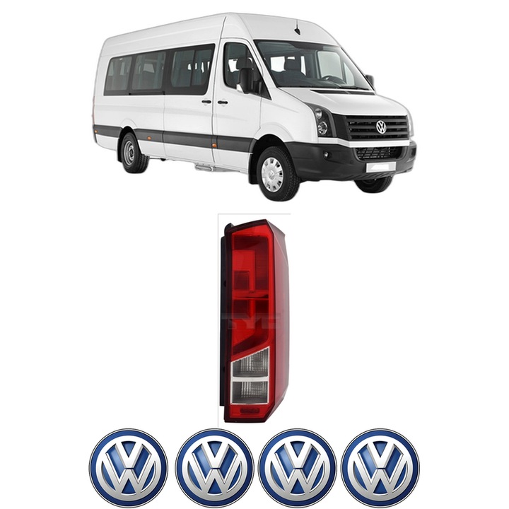 Lampa Stop Spate Stanga Volkswagen CRAFTER Bus (SYI, SYJ) din 2016-2024, Auto, TYC, 4x Stickere auto cu Volkswagen