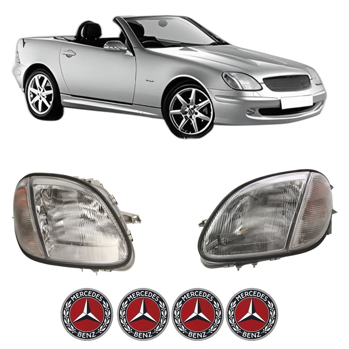 Set Faruri Stanga Dreapta Fata MERCEDES-BENZ SLK (R170) din 1996-2004, Auto, DEPO, 4x Stickere auto cu MERCEDES-BENZ
