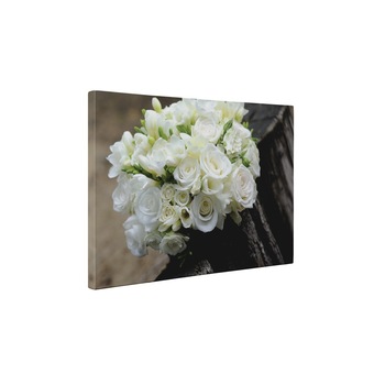 Buchet de trandafiri albi - Tablou Canvas - 65x85 cm Buchet de trandafiri albi - Tablou Canvas - 65x85 cm