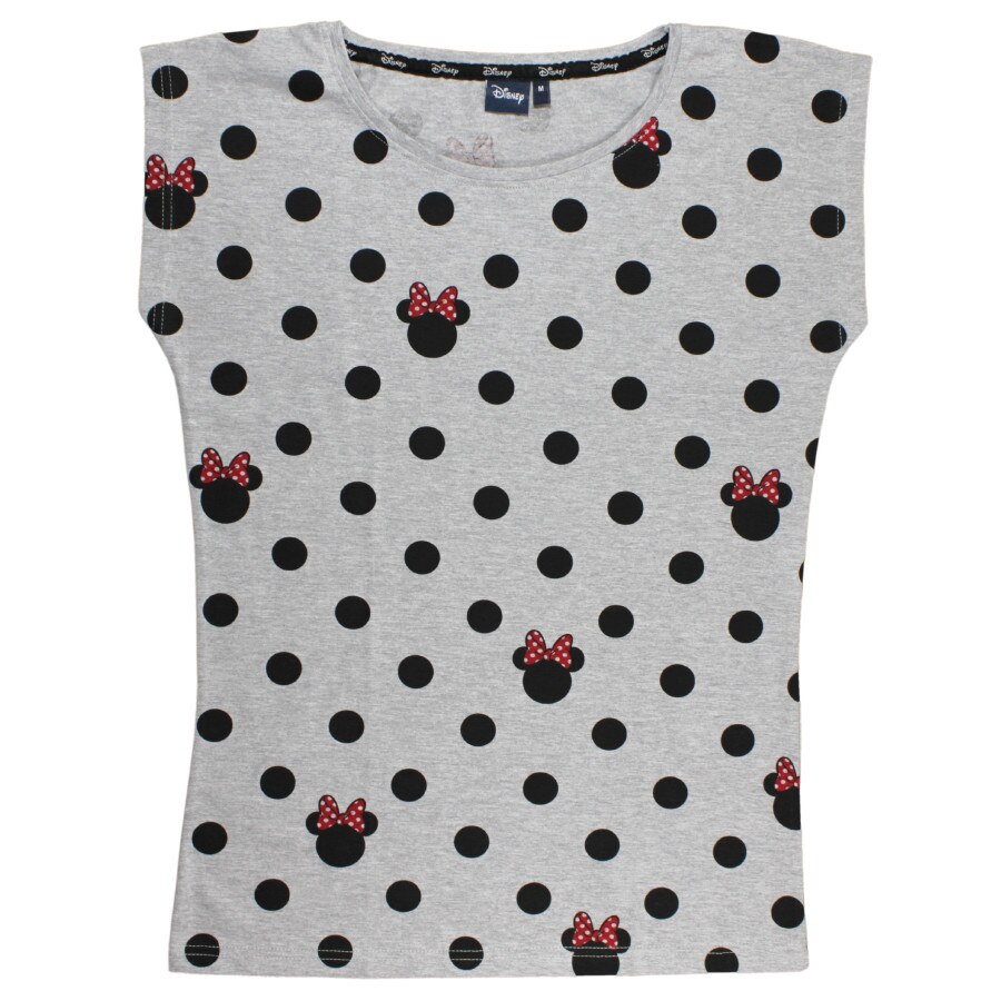 Tricou adulti, gri cu buline, Minnie Mouse