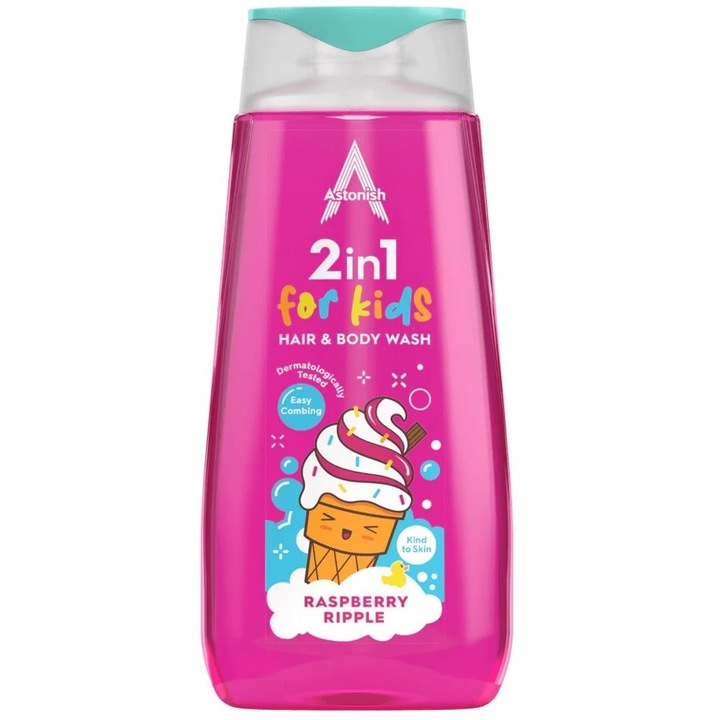 Set 2 x Sampon 2 in1 Hair & Body pentru Copii, 400 ml, Astonish