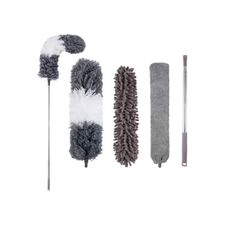 Pamatuf din microfibra cu tija extensibila din otel