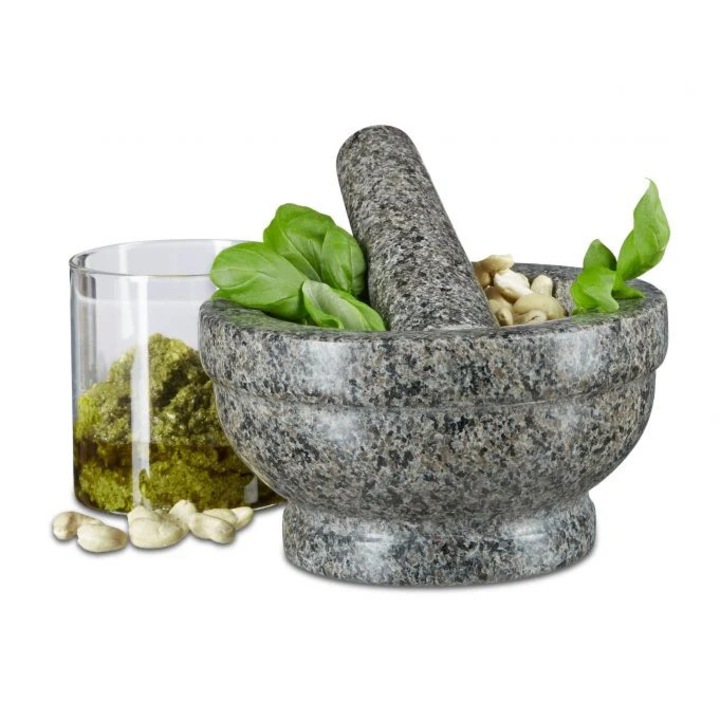 Mortar și pistil de granit B2X, 23, 5x23x22cm, 2, 7kg