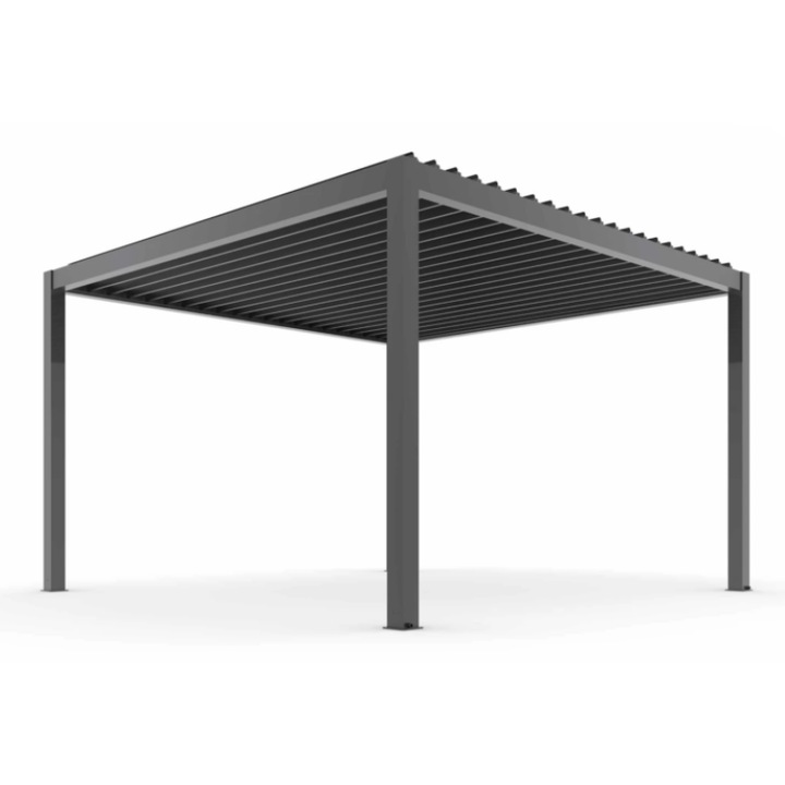Pavilion Bioclimatic dbsolar, Aluminiu, Rabatabila, Gri Antracit, 3x3x2.4 m