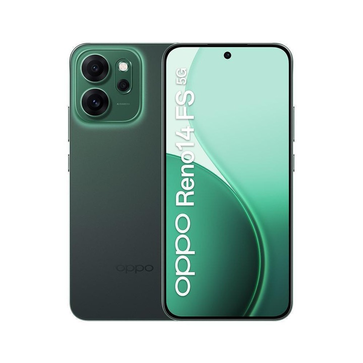Мобилен телефон Oppo Reno14 FS, Qualcomm SM6450 Snapdragon 6 Gen 1, 5G, Dual SIM, 512GB/12GB, Luminous Green