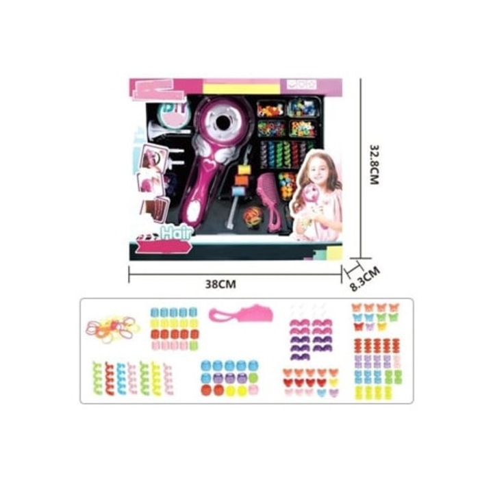 Hajfonó készlet ékszerekkel, többszínű