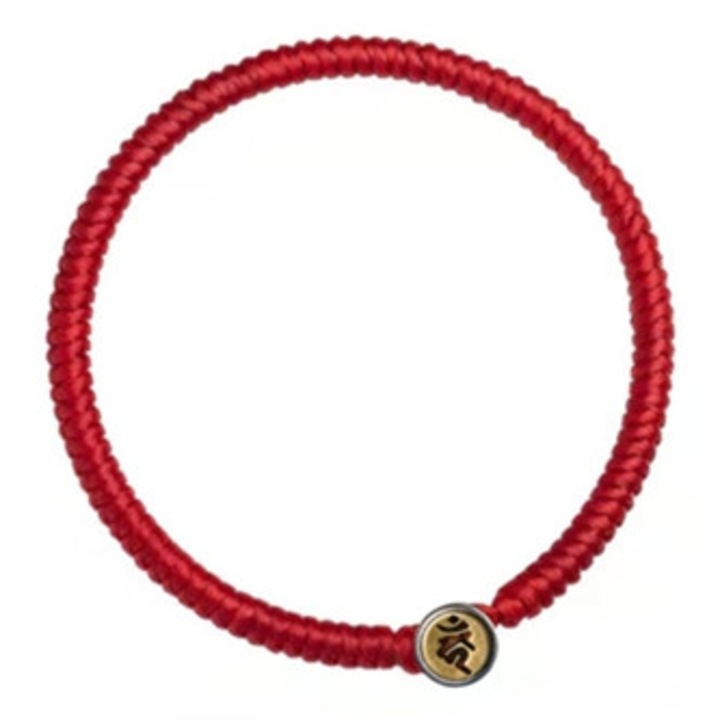 Bratara prietenie unisex ajustabila din sfoara rosie, impletita manual