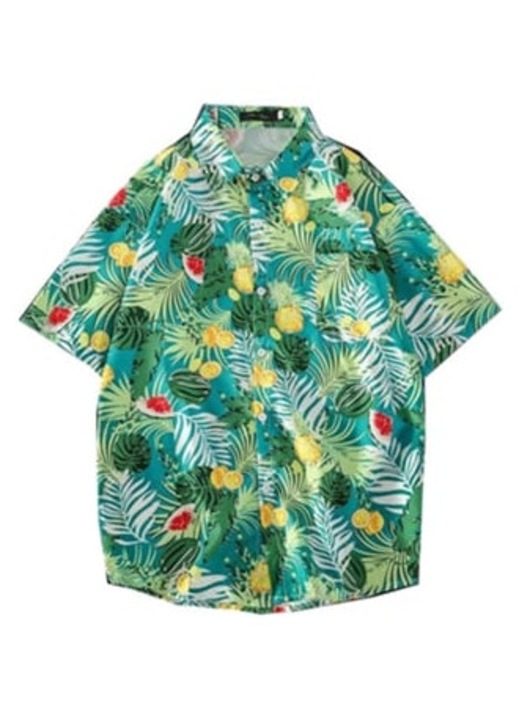 Férfi alkalmi ing, mintás, poliészter, zöld, XL INTL