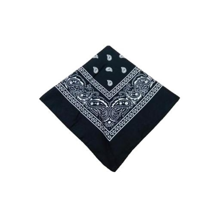 Bandana unisex, imprimeu paisley, accesoriu versatil, usoara si respirabila