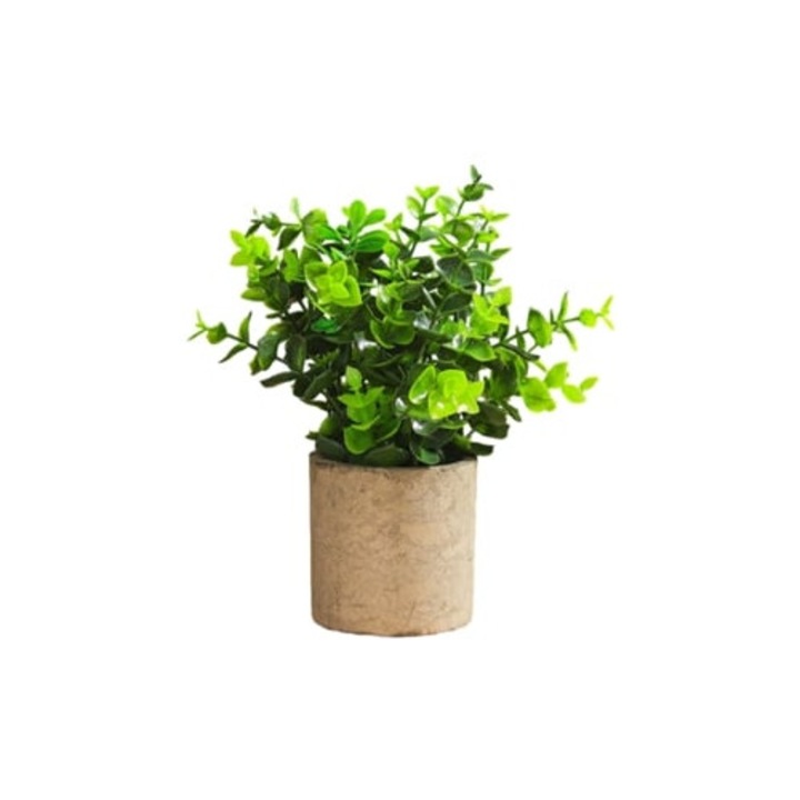 Plante artificiale in ghivece mini, flori plastice, set, pentru casa de tara, living, baie, birou
