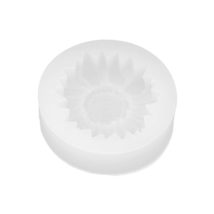 Matrita pentru tort floarea-soarelui, matrita fondant floare, matrita tort aniversar, matrita briose, alb