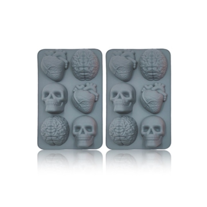 Forma prajituri, silicon, organe umane, Halloween, set