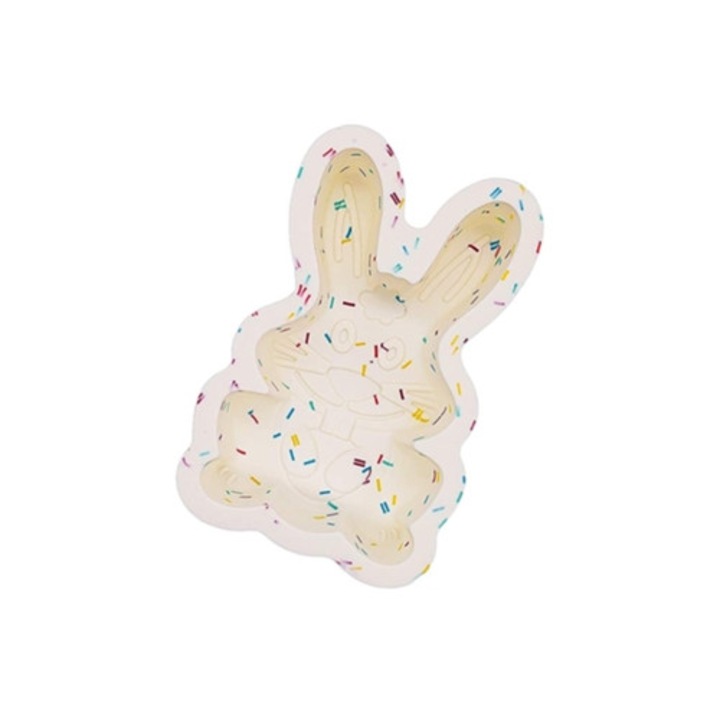 Forma prajituri 3D iepure din silicon non-adeziv, set pentru fondant, sapun, jeleu si patiserie