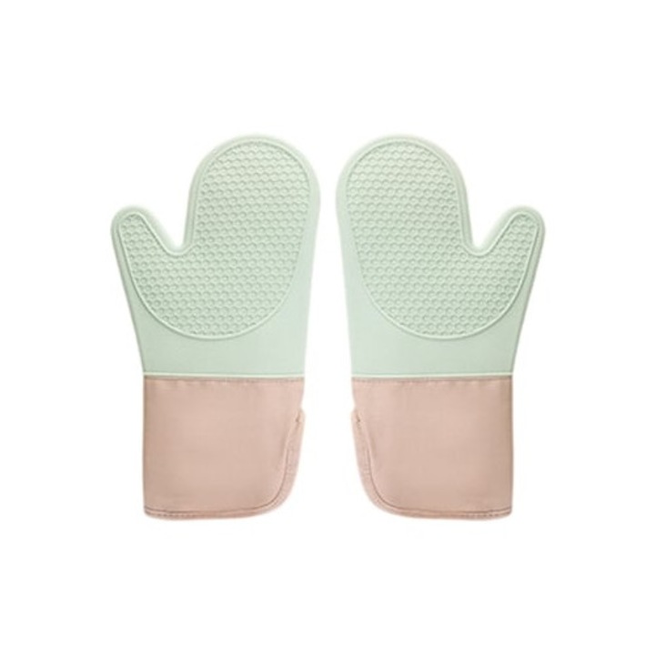 4 db-os konyhai kesztyű szett, hőálló pamut, vastag, többszínű