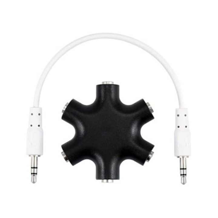 3.5mm jack elosztó, kompakt, hordozható, okostelefonokhoz és laptopokhoz, szett