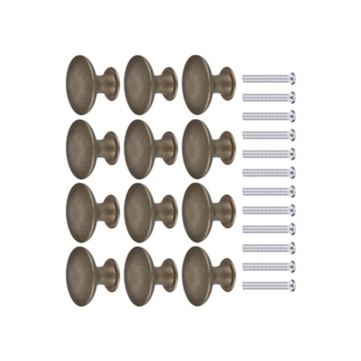 Set 12 Manere Retro din Alama, Forma de Ciuperca, 30mm