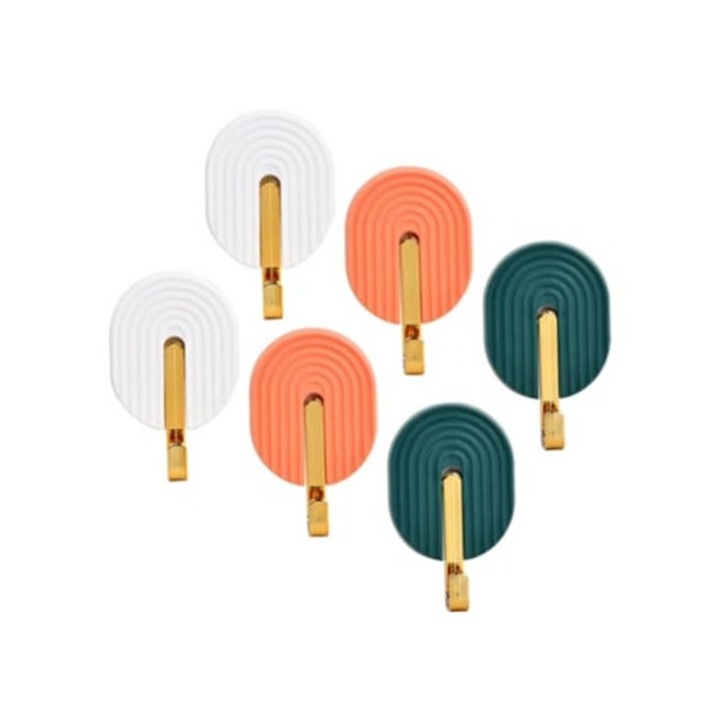 Cuiere autoadezive, pentru baie si bucatarie, multicolor, plastic