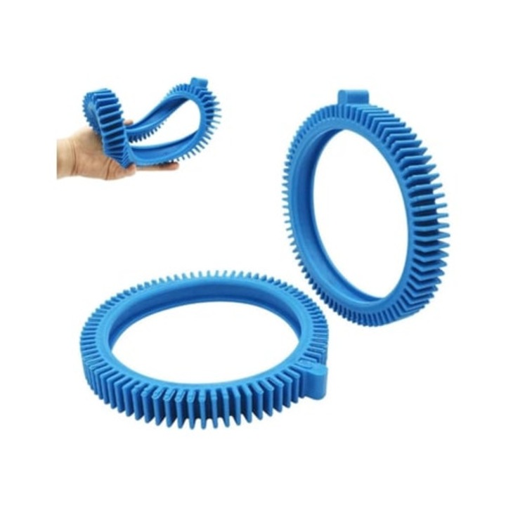 Kit de curatare pentru piscina, roti frontale albastre