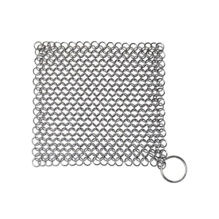 Laveta din otel inoxidabil, pentru suprafete din fonta, 18x18cm