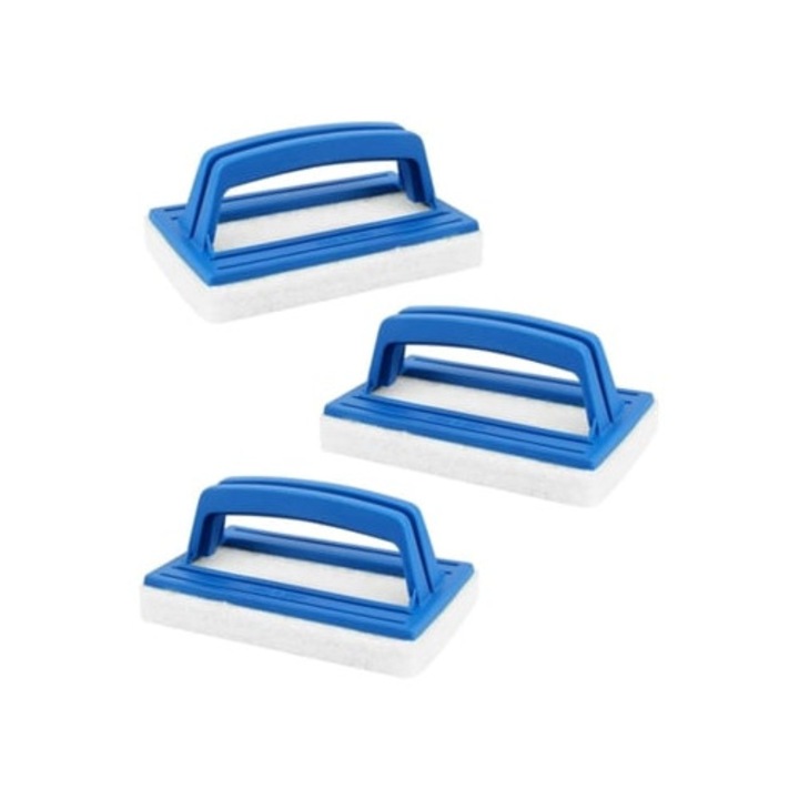 Set 3 perii pentru piscina, cu burete special