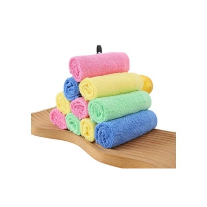 Set 10 lavete de bucatarie din bumbac moale, colorate, absorbante