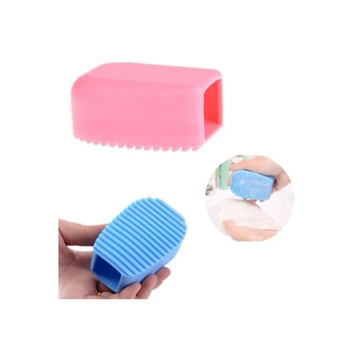 Set 2 perii din silicon, albastru/roz