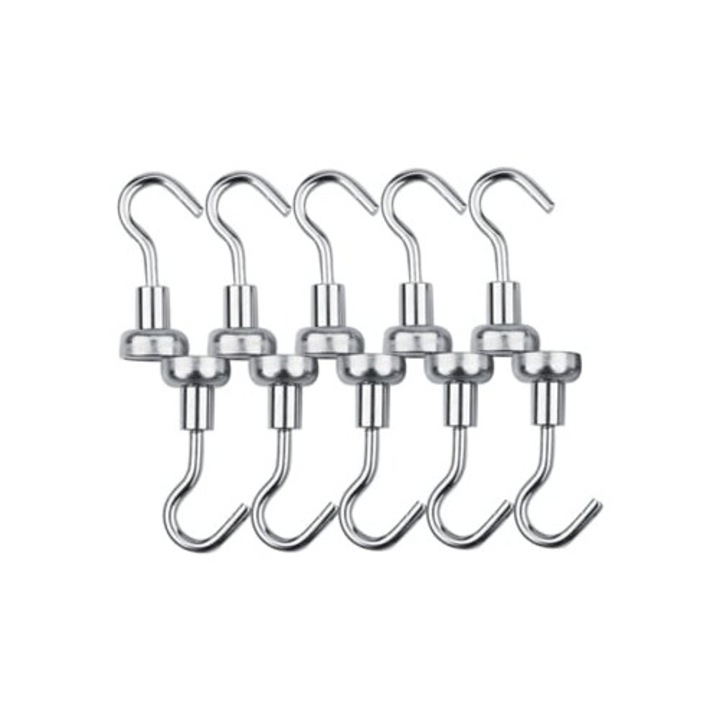 Carlige magnetice rezistente pentru agatarea obiectelor grele, argintiu