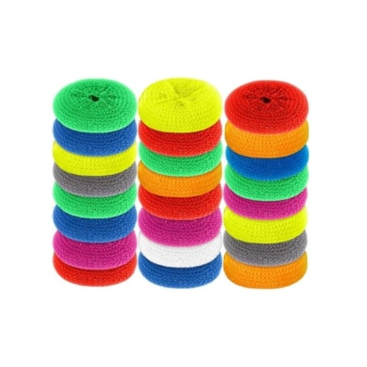 Bureti de spalat vase din plastic pentru bucatarie, Burete de curatat anti-zgarieturi pentru oale si vase, Burete rotund cu gaura centrala