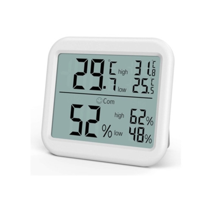 Termometru digital, LCD mare, masurare temperatura si umiditate, inregistrari Min/Max, interior