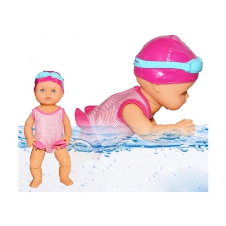 Vízálló fürdőbaba elemekkel, lengő lábakkal, babajáték