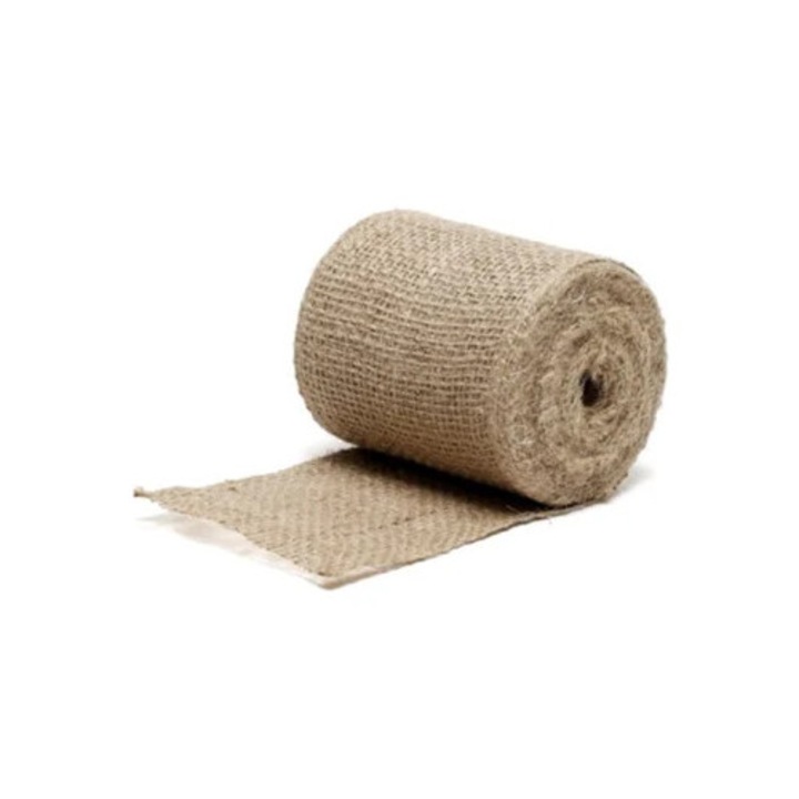 Rola de tesatura naturala din iuta, material decorativ pentru aranjamente florale si proiecte DIY, 30x100cm