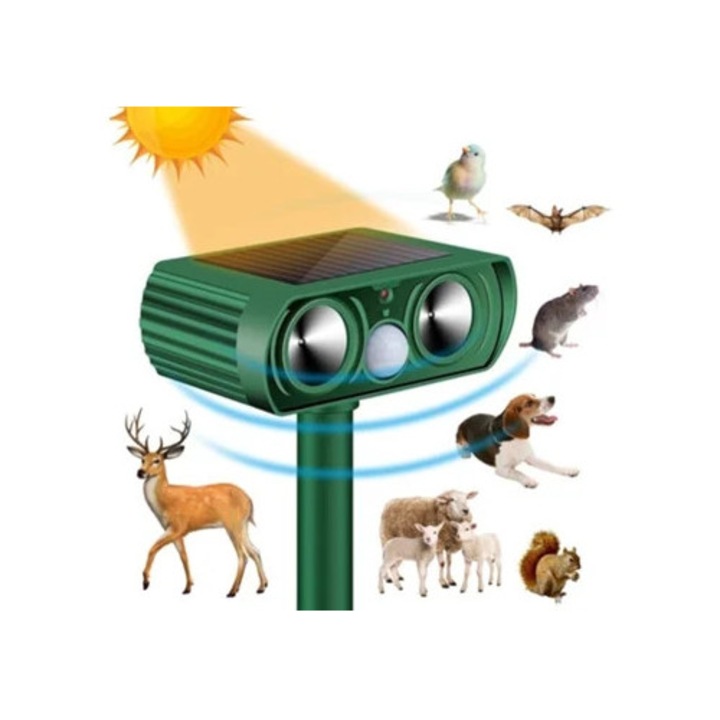 Repelent pentru animale, solar, activat de miscare, pentru securitate in gradina